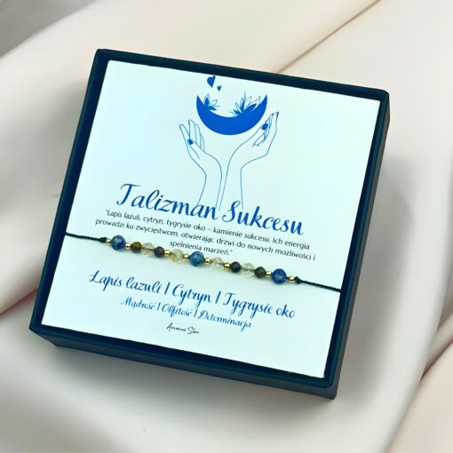 Bransoletka Talizman Sukcesu - lapis lazuli, cytryn, tygrysie oko