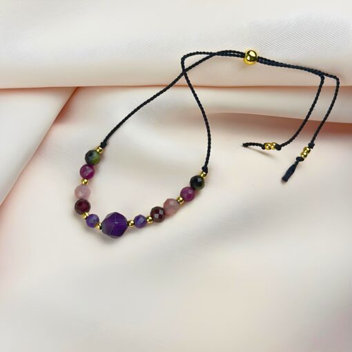 Alternative view of Bransoletka Znak Zodiaku Baran - ametyst, granat, turmalin, rubin