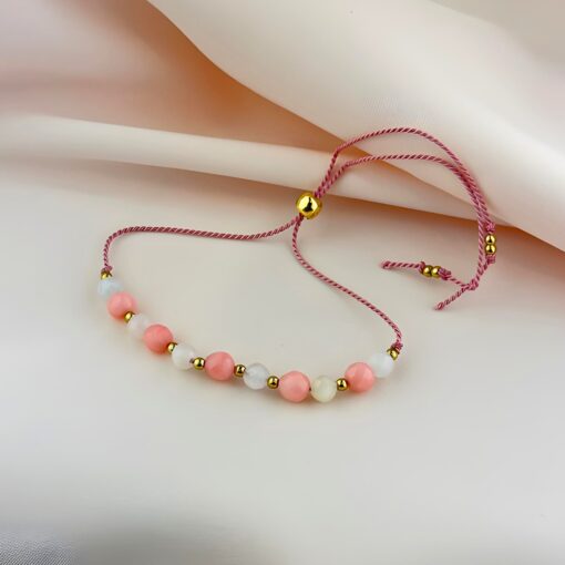 Alternative view of Bransoletka Znak Zodiaku Byk - koral, morganit