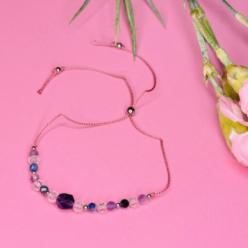 Alternative view of Bransoletka Znak Zodiaku Strzelec - ametyst, kryształ górski, sodalit