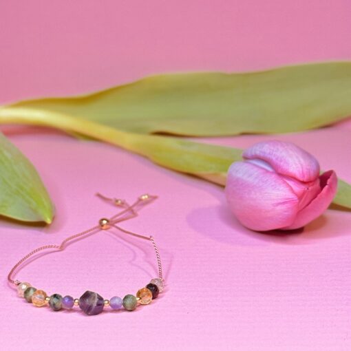 Alternative view of Bransoletka Znak Zodiaku Skorpion - ametyst, cytryn, turmalin