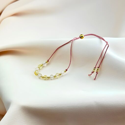 Alternative view of Bransoletka 'Czy zostaniesz moją Matką Chrzestną?'- cytryn, kryształ górski