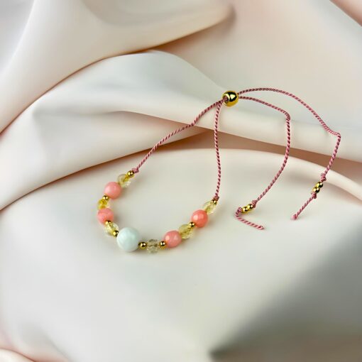 Alternative view of Bransoletka dla Babci - cytryn, kamień księżycowy, koral