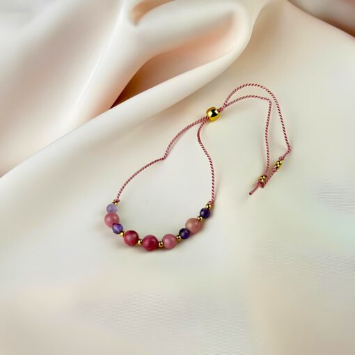 Alternative view of Bransoletka dla Babci - ametyst, rodonit