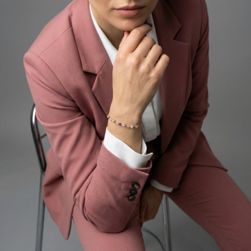 Alternative view of Bransoletka Zodiakalna: Wodnik – Ametyst, Cytryn, Kryształ Górski, Rubin