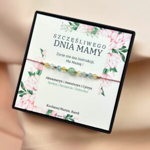 Bransoletka dla Mamy - akwamaryn, awenturyn, cytryn