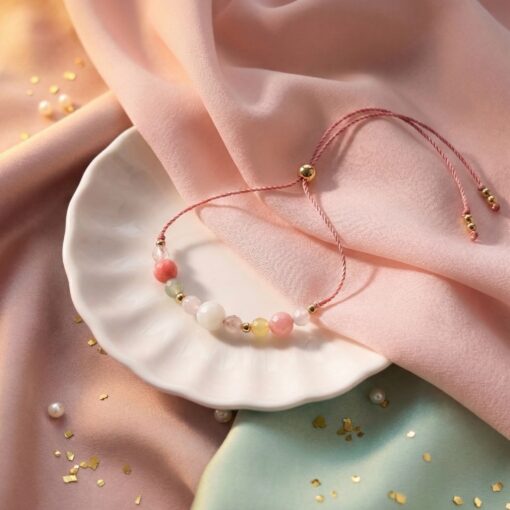 bransoletka na nici nylonowej z kamieniami naturalnymi