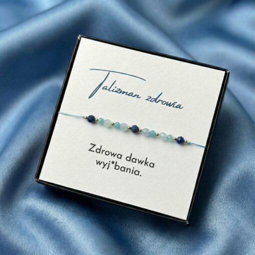 Alternative view of Talizman Zdrowia „Zdrowa dawka wyj*bania” – Akwamaryn, Lapis Lazuli, Amazonit