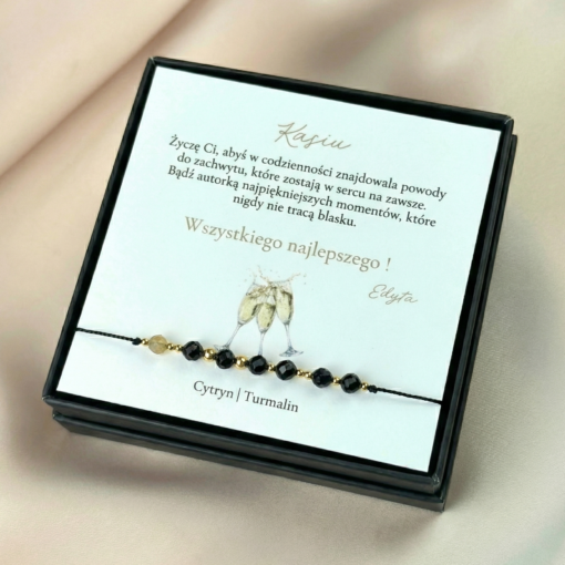 Bransoletka na urodziny – Czarny Turmalin i Cytryn – Kamienie Naturalne