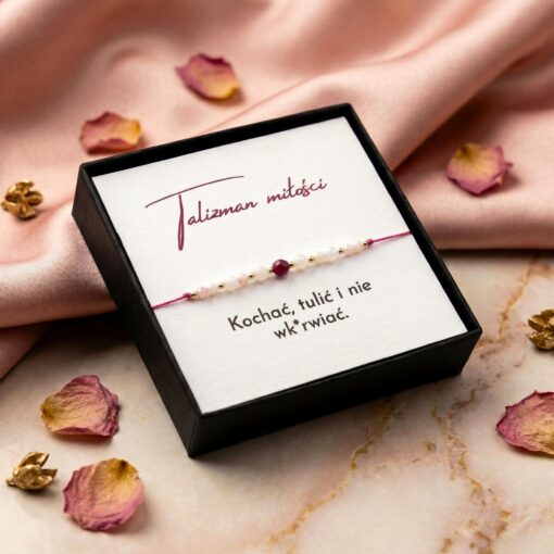 Alternative view of Talizman Miłości – „Kochać, tulić i nie wkurwiać” | Morganit, Opal, Rubin