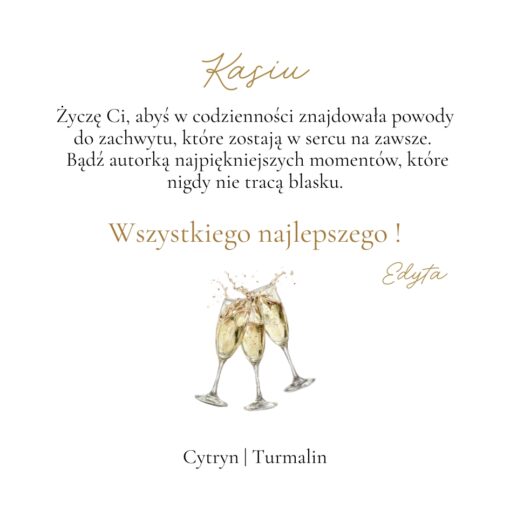 Życzenia urodzinowe z szampanem