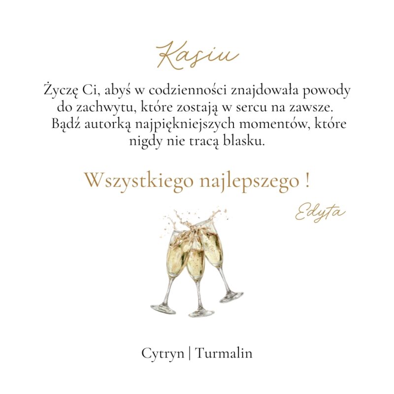 Życzenia urodzinowe z szampanem