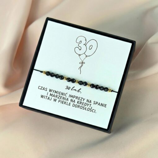 Alternative view of Bransoletka Czarny Turmalin na 30 Urodziny – „Witaj w piekle dorosłości”