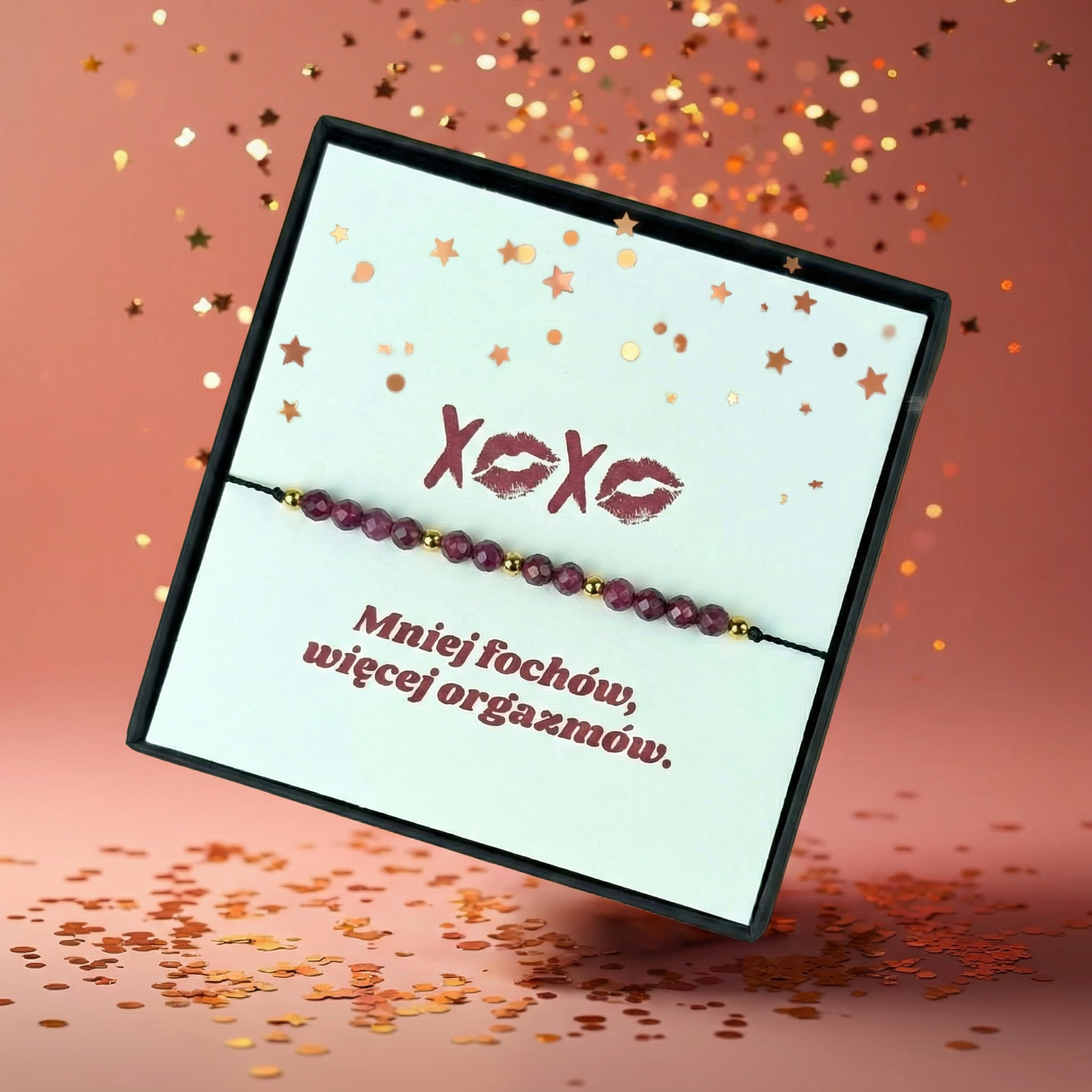 Bransoletka z rubinu naturalnego prezent dla przyjaciółki na urodziny