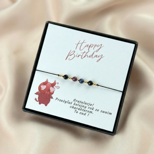 bransoeltka z kamieniami naturalnymi na urodziny śmieszny prezent